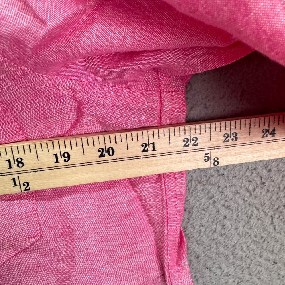 Banana Republic Shirt Mens Large Pink Linen Blend Preppy Office Business Beach - Picture 8 of 10